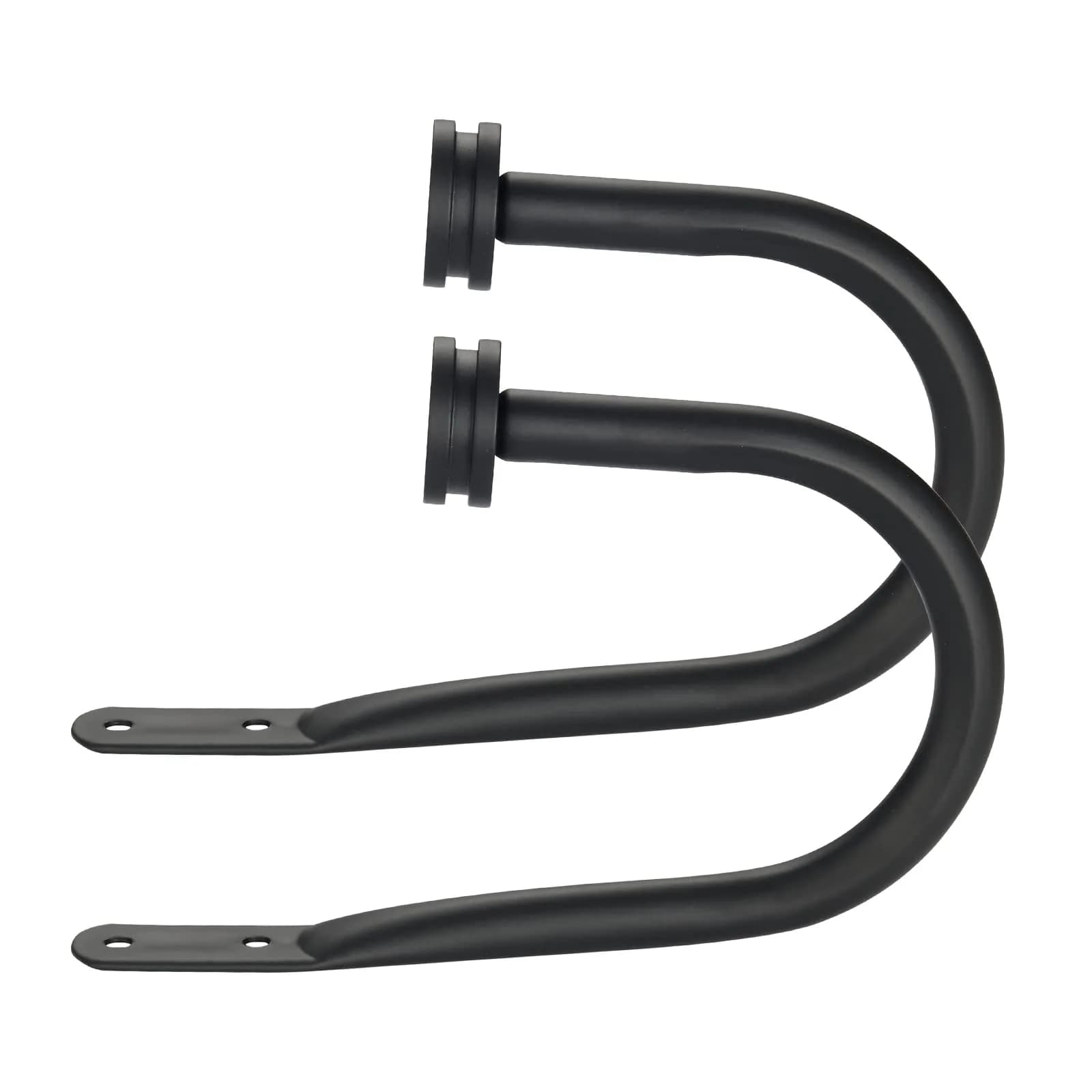 Kemmie Matte Black Decorative Curtain Holdbacks Set of 2 | Heavy-Duty Metal Wall Mount Hooks for Drapery - main product image