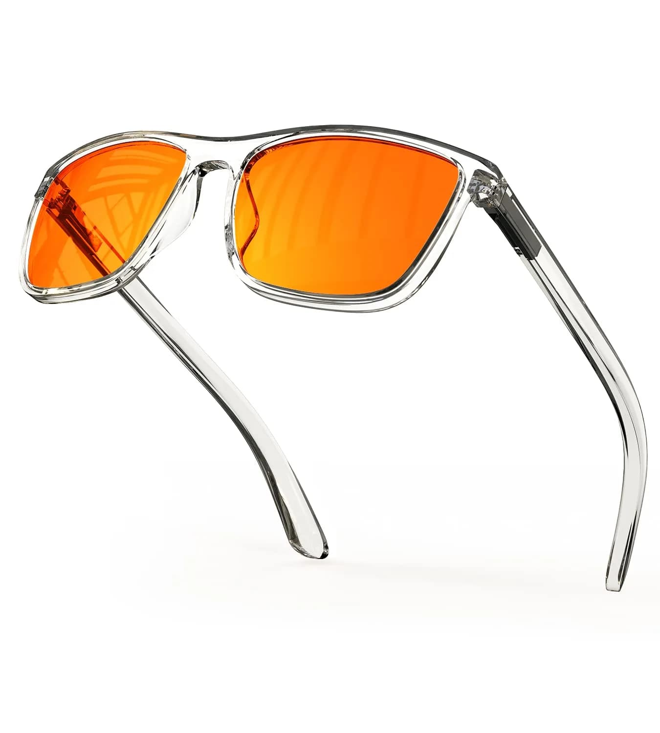 Bloomoak 99% Blue Light Blocking Glasses - Amber Lens - 145mm Arm - Standard Size | Blocks 100% Harmful Blue Light — 99% - Transparent Frame(hard Case Included)