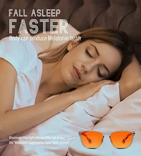 Bloomoak 99% Blue Light Blocking Glasses - Amber Lens - 145mm Arm - Standard Size | Blocks 100% Harmful Blue Light thumbnail 5