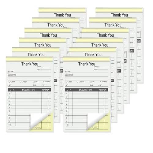 suituts Thank You Receipt Book 12 Pack | 2-Part Carbonless 3.5 x 5.5 Inch | Small Business thumbnail 1
