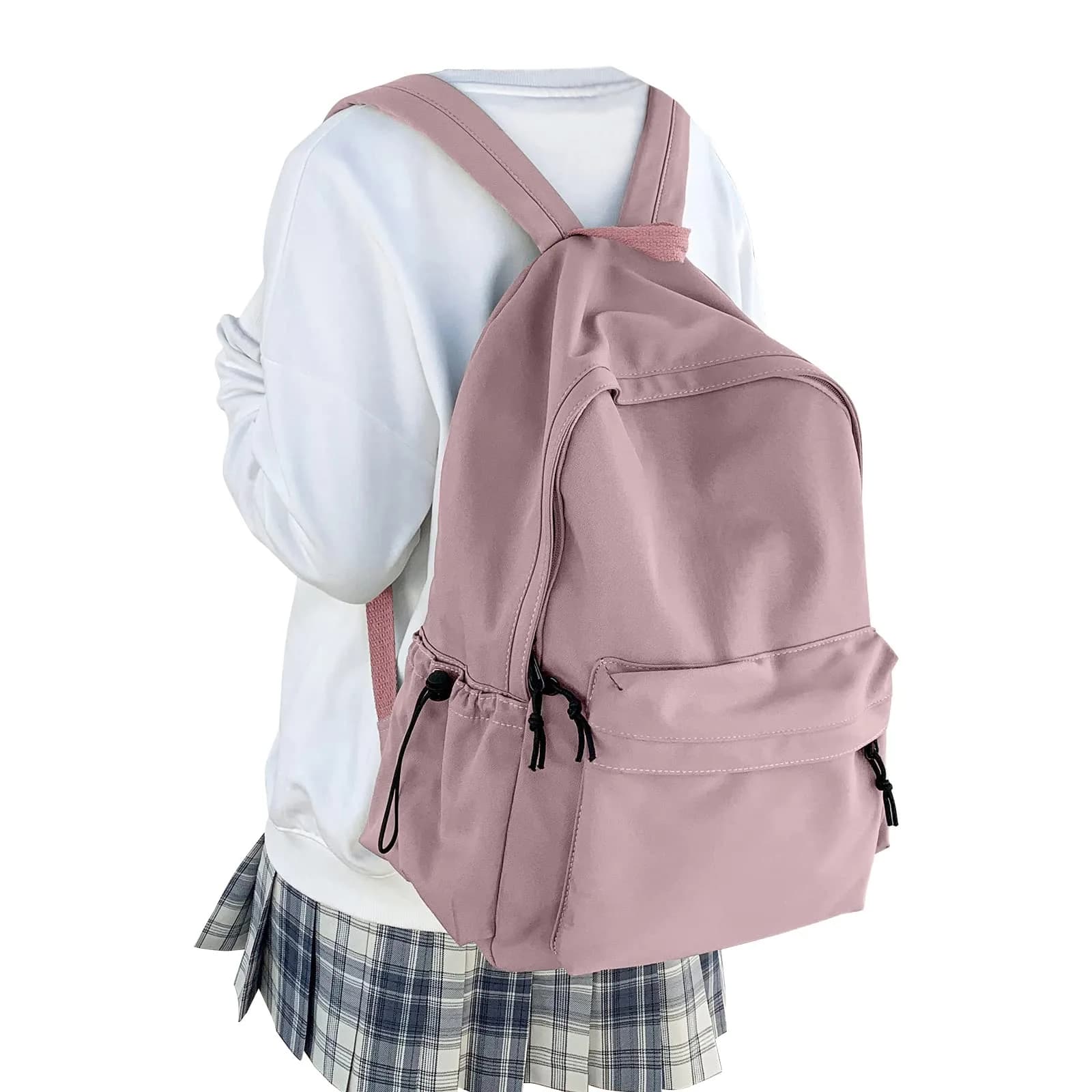 WEPOET Waterproof School Backpack for Men Women, 32cm (12.6in) x 46cm (18.1in) x 14cm (5.5in) | Durable Nylon College Bookbag with Laptop Sleeve — Purple