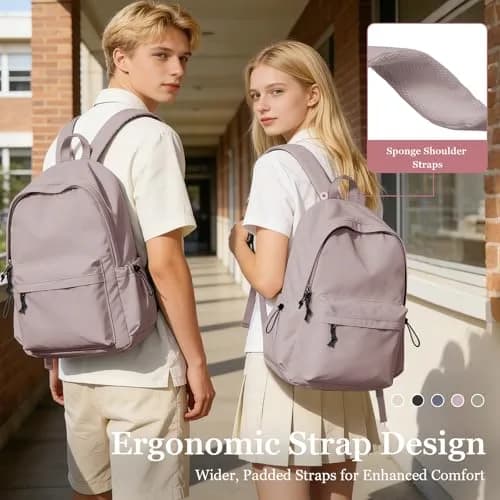 WEPOET Waterproof School Backpack for Men Women, 32cm (12.6in) x 46cm (18.1in) x 14cm (5.5in) | Durable Nylon College Bookbag with Laptop Sleeve thumbnail 6