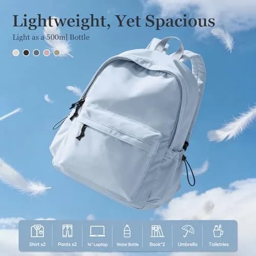WEPOET School Backpack Girls, Waterproof Bookbag Women, College Student School Bag with 14-inch Laptop Sleeve | Blue thumbnail 4