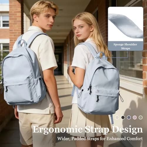 WEPOET School Backpack Girls, Waterproof Bookbag Women, College Student School Bag with 14-inch Laptop Sleeve | Blue thumbnail 6