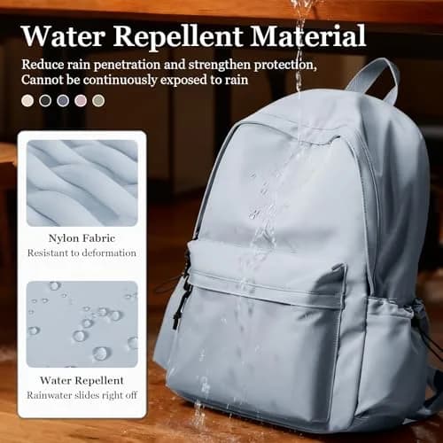 WEPOET School Backpack Girls, Waterproof Bookbag Women, College Student School Bag with 14-inch Laptop Sleeve | Blue thumbnail 7