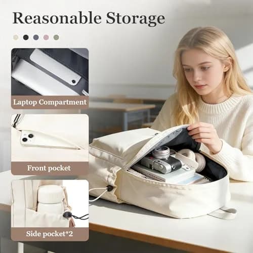 WEPOET Waterproof College Backpack for Teen Girls Boys | 32cm x 46cm x 14cm (12.6" x 18.1" x 5.5") thumbnail 3