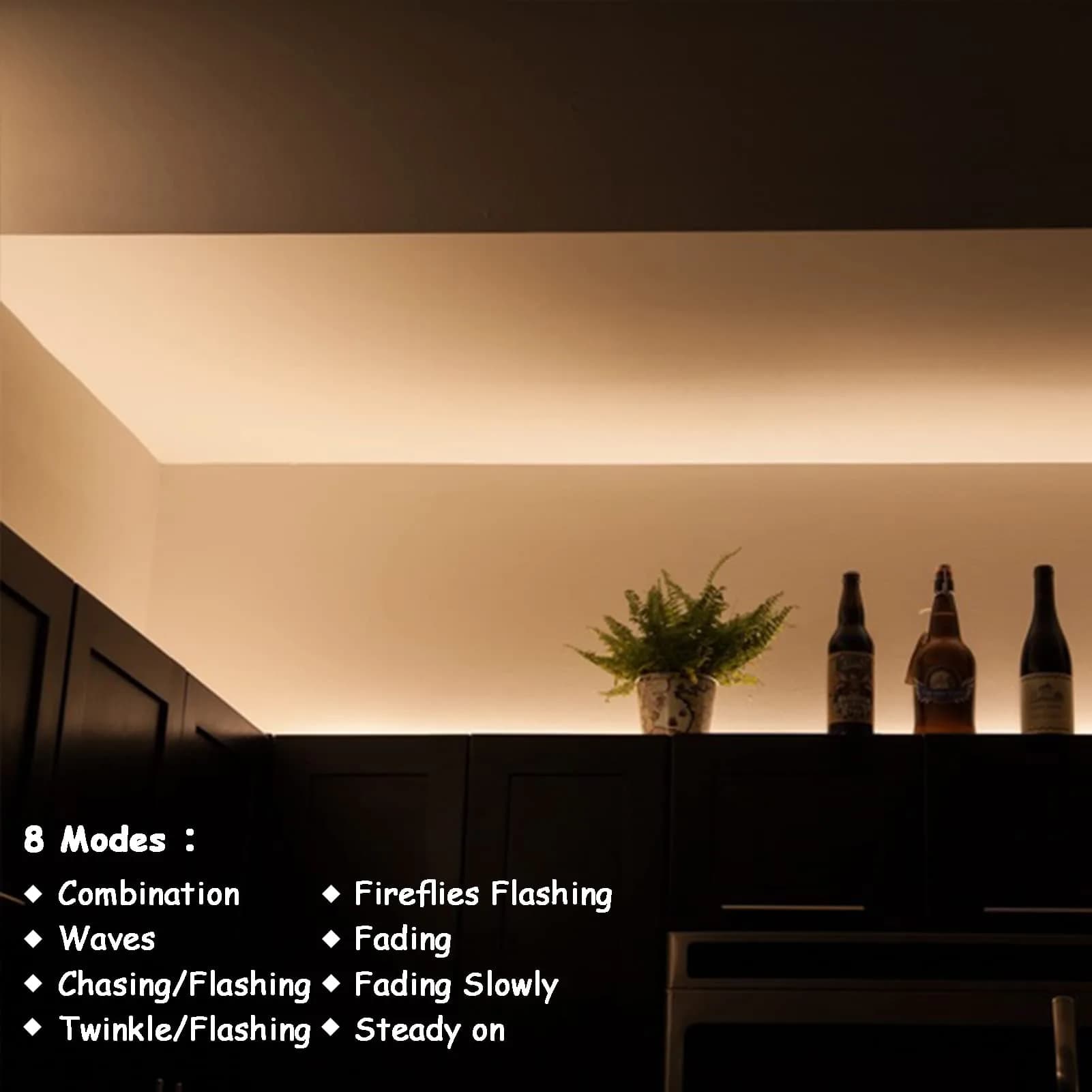 echosari Battery Operated LED Strip Lights Warm White, 16.5Ft with Remote, Timer for Ambient Decor - view 4