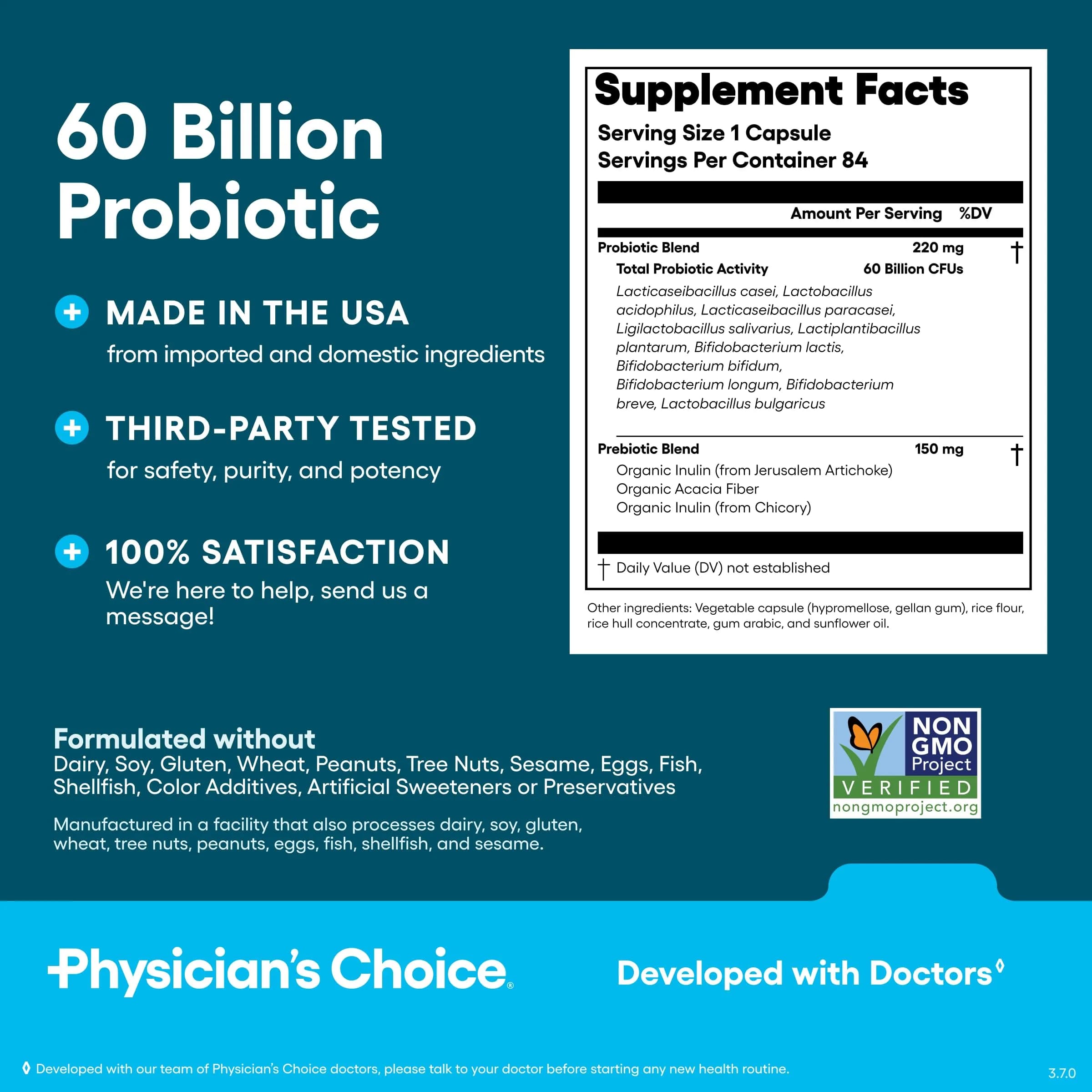 Physician's CHOICE Probiotics 60 Billion CFU (84 Count) - Supports Gut Health & Digestion - view 6
