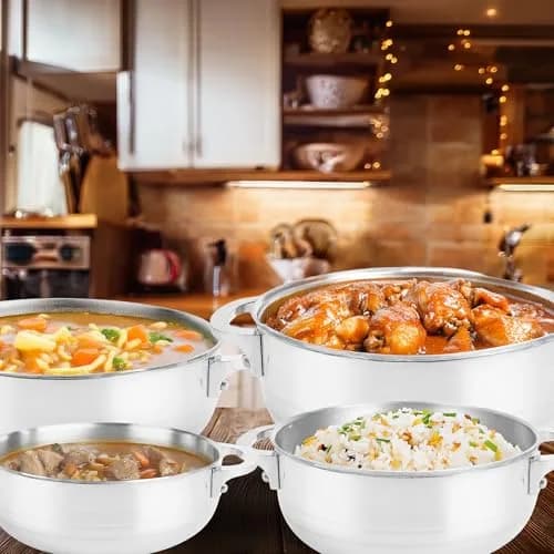 Alpine Cuisine 8-Piece Aluminum Caldero Set with Glass Lids | Versatile Pots for Stews, Rice & Soups in 2, 3.5, 7, 13 Quart Sizes thumbnail 2