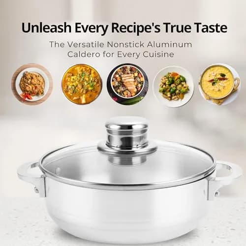 Alpine Cuisine 8-Piece Aluminum Caldero Set with Glass Lids | Versatile Pots for Stews, Rice & Soups in 2, 3.5, 7, 13 Quart Sizes thumbnail 4