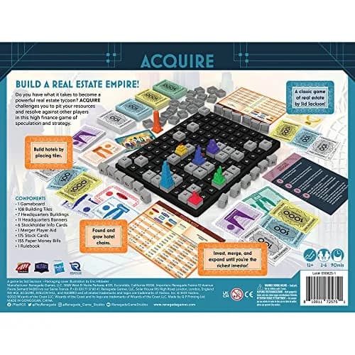 Renegade Game Studios Acquire Board Game - Classic Strategy & Tycoon Modes | Strategic Real Estate Tycoon Game for 2-6 Players thumbnail 2