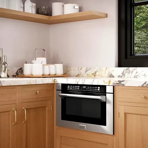 ZLINE 24" 1.2 cu. ft. Built-in Microwave Drawer Stainless Steel | Space-Saving, 1000W, Auto-touch Open thumbnail 8
