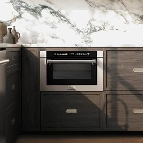 ZLINE 24" 1.2 cu. ft. Built-in Microwave Drawer Stainless Steel | Space-Saving, 1000W, Auto-touch Open thumbnail 2