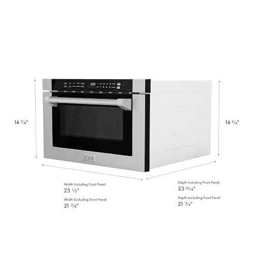 ZLINE 24" 1.2 cu. ft. Built-in Microwave Drawer Stainless Steel | Space-Saving, 1000W, Auto-touch Open thumbnail 3