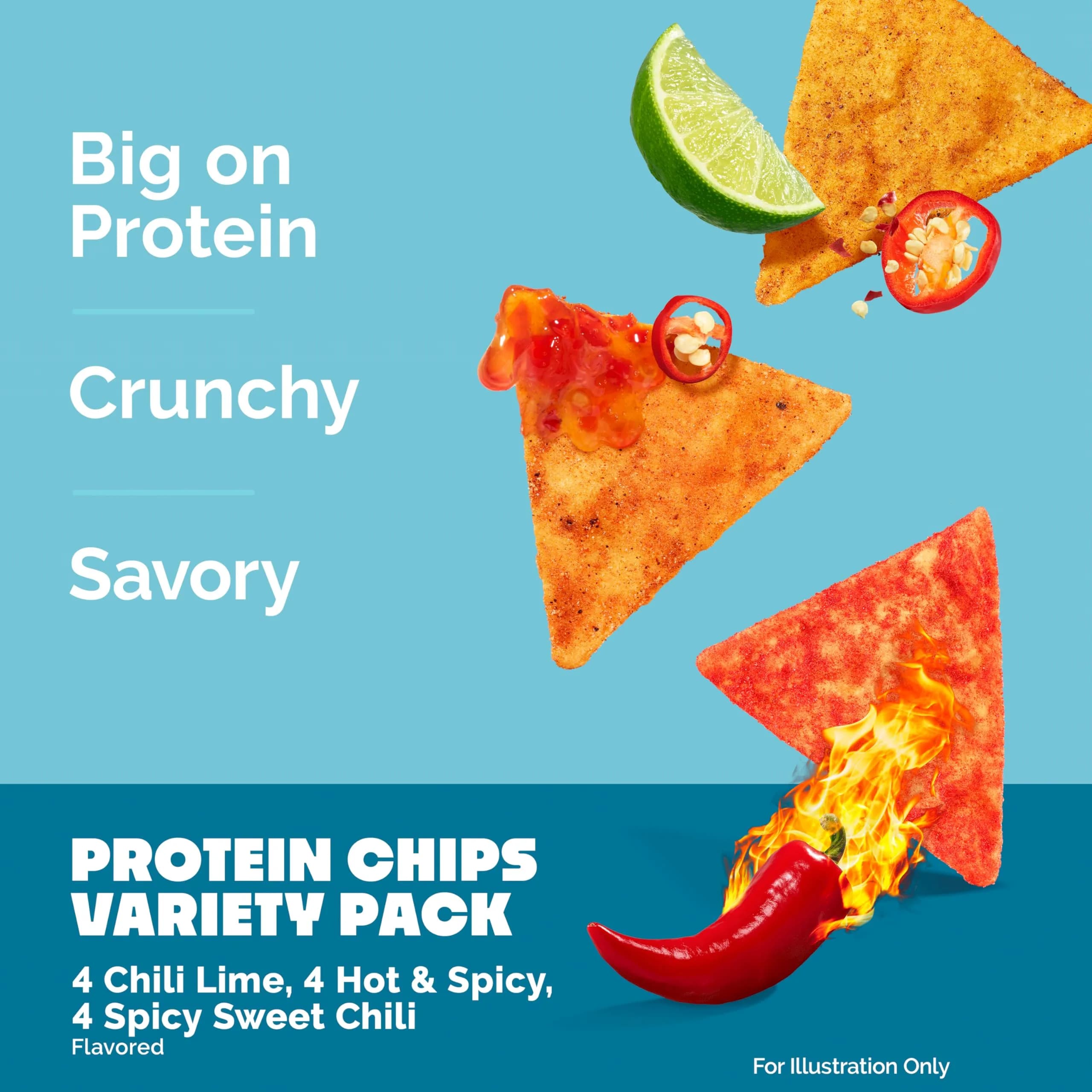 Quest Nutrition Tortilla Style Protein Chips Spicy Variety Pack (12 Count, 3 Flavors) | Baked, Low Carb Snack - view 3