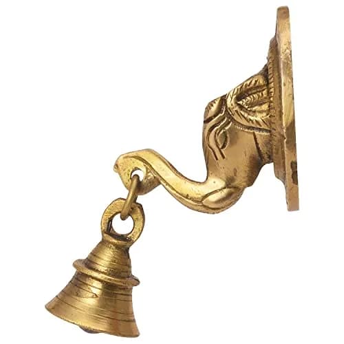 The Advitya Brass Elephant Doorbell - Antique Finish Ganesh Ghanti - Pack of 2 (8.4 cm) thumbnail 5