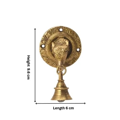 The Advitya Brass Elephant Doorbell - Antique Finish Ganesh Ghanti - Pack of 2 (8.4 cm) thumbnail 6