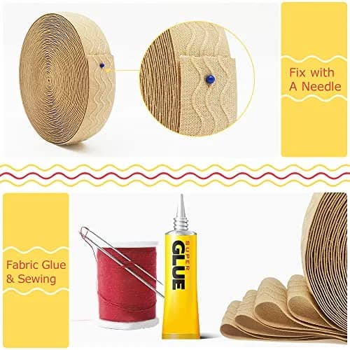 SmiLife Silicone Gripper Elastic for Clothing, Beige, 2.54 cm x 10.97 m | Stays Tucked, Washable, Sew or Glue thumbnail 5