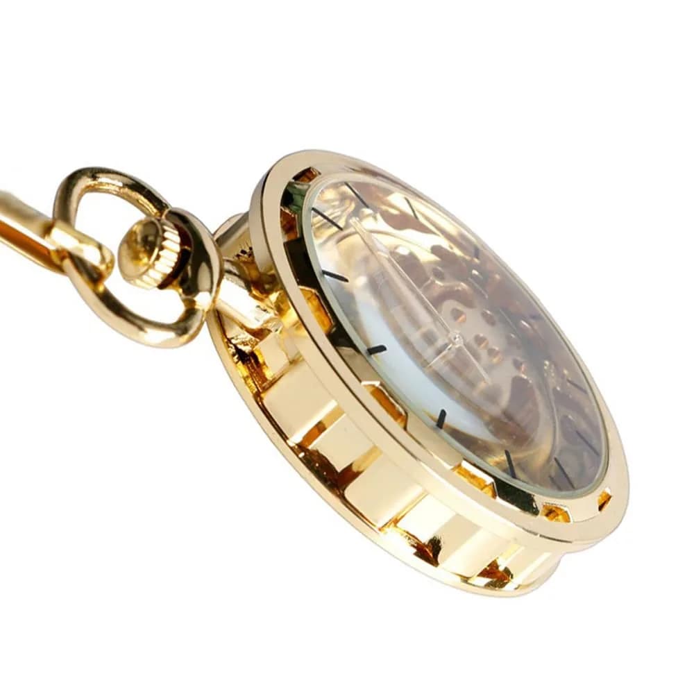 VIGOROSO Men’s Skeleton Pocket Watch with Chain | Hand Wind Mechanical Watch for Men, Gift thumbnail 7