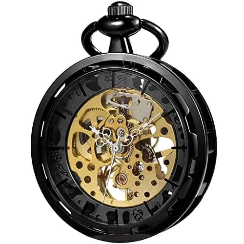 VIGOROSO Vintage Pocket Watch with Chain Mechanical Pocket Watches for Men thumbnail 1