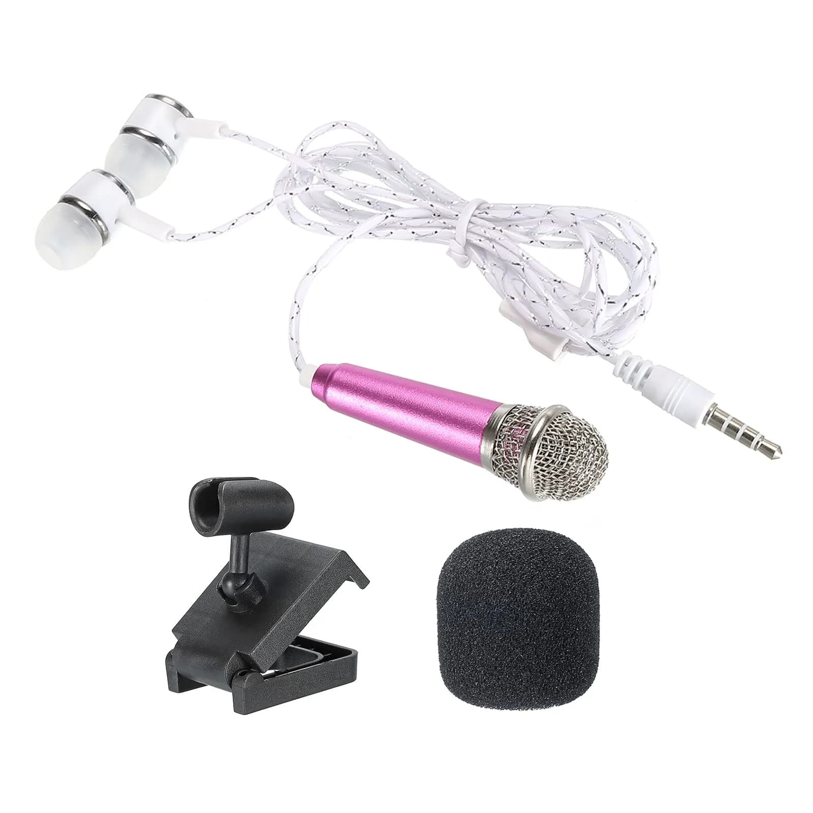 PATIKIL Mini Microphone Portable Vocal Microphone Rose Red | Voice Recording & Singing — Rose Red
