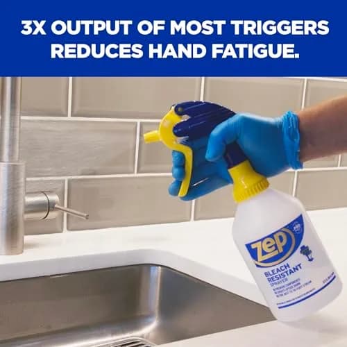 Zep Bleach Resistant Sprayer 32oz | Adjustable Nozzle, 30ft Stream, Commercial & Residential Use thumbnail 5