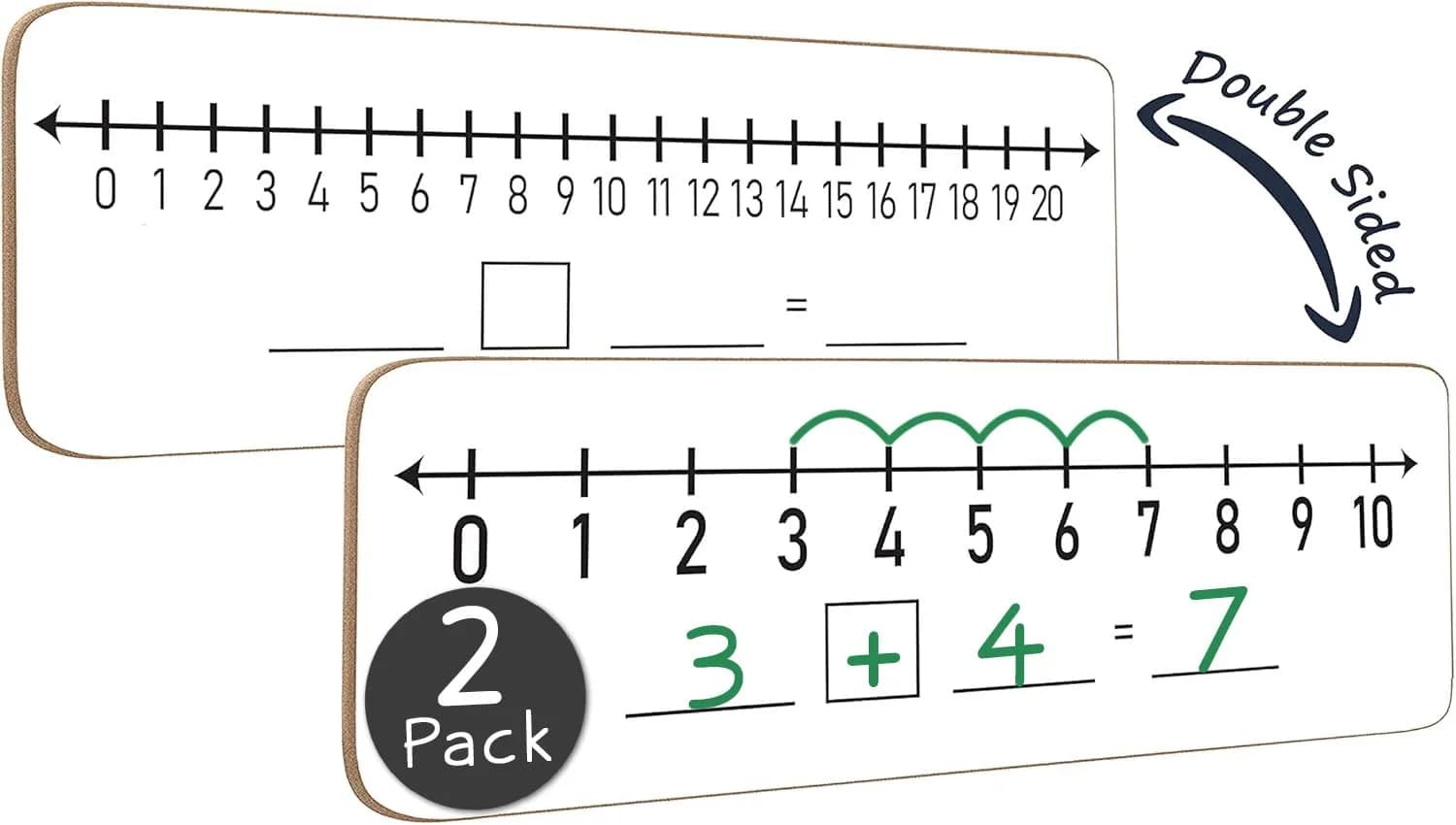 Scribbledo Dry Erase Number Line Board 12x4 Inches (30.5x10.2 cm) 2 Pack | Math Practice for Grades 1-3 - view 9