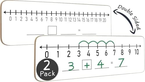 Scribbledo Dry Erase Number Line Board 12x4 Inches (30.5x10.2 cm) 2 Pack | Math Practice for Grades 1-3 thumbnail 9