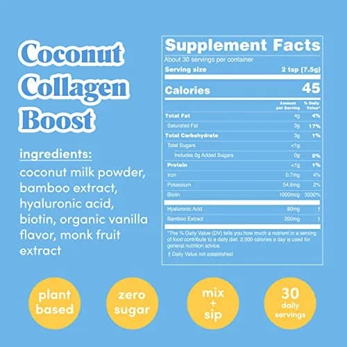 GOLDE Collagen Boost Vegan Creamer Vanilla Cream | Plant-Based Collagen Support for Hair, Skin & Nails (70-120 chars) thumbnail 2