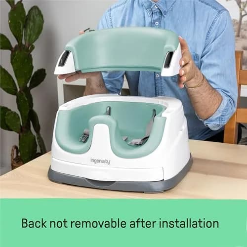 Ingenuity Baby Base 2-in-1 Booster Feeding and Floor Seat with Self-Storing Tray - Mist | 43.8cm x 29.9cm x 38.7cm thumbnail 4