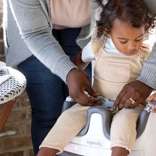 Ingenuity Baby Base 2-in-1 Booster Feeding and Floor Seat with Self-Storing Tray - Mist | 43.8cm x 29.9cm x 38.7cm thumbnail 9