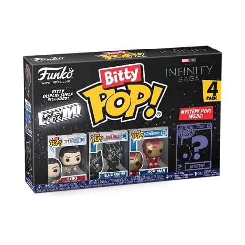 Funko Bitty POP! Marvel 4-Pack: Loki, Black Panther, Iron Man & Mystery Figure | 0.9-inch Collectible Vinyl Figures thumbnail 3