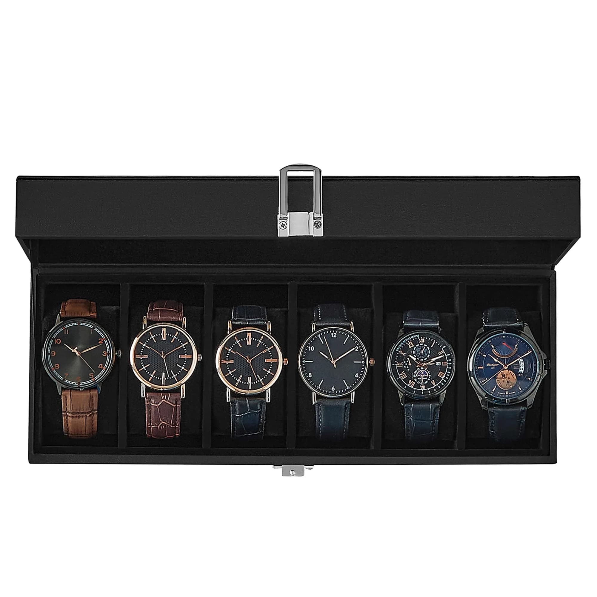 SONGMICS Watch Box 6-Slot with Large Glass Lid | Classic Jewelry & Watch Organizer