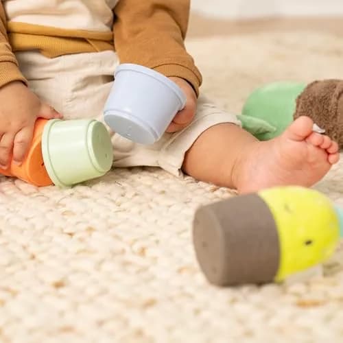 Ingenuity Calm Springs Nesting Rattles for Baby 3 Months & Up, Stackable Toys, BPA-Free Multi-Texture Rattle Set of 3, Unisex thumbnail 7