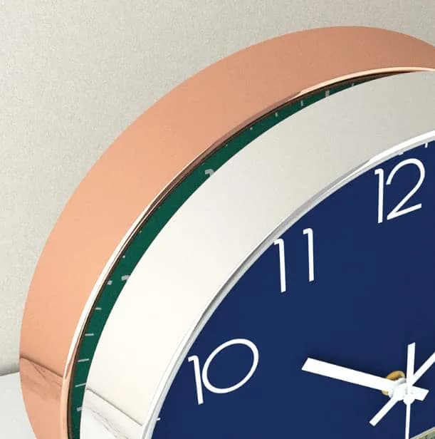 YTAONS 12-inch Silent Non-Ticking Wall Clock with Arabic Numerals | Modern Navy Blue Decor thumbnail 3