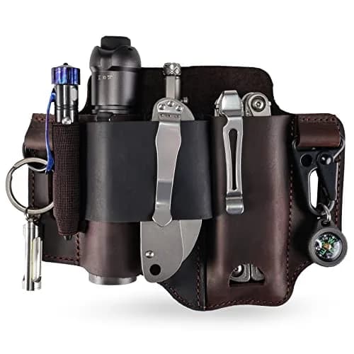 Sayram ST1 Leather Multitool Sheath with Clip, 100g (3.5oz) | EDC Belt Organizer for Leatherman Tools, Pen, Keychain thumbnail 1