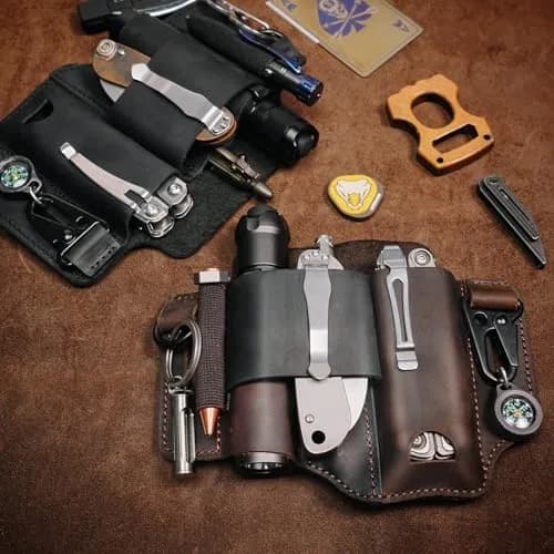 Sayram ST1 Leather Multitool Sheath with Clip, 100g (3.5oz) | EDC Belt Organizer for Leatherman Tools, Pen, Keychain thumbnail 6