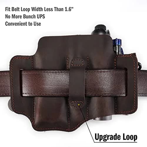 Sayram ST1 Leather Multitool Sheath with Clip, 100g (3.5oz) | EDC Belt Organizer for Leatherman Tools, Pen, Keychain thumbnail 3