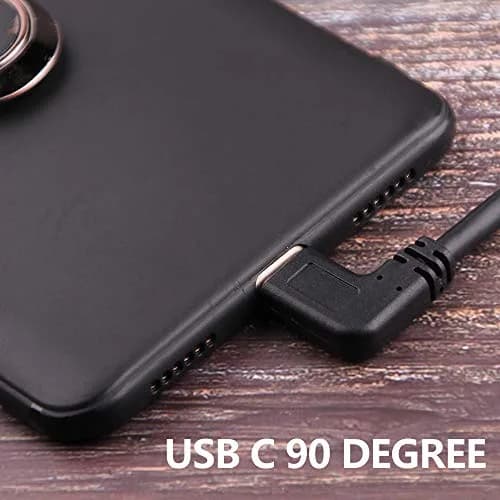 Oxsubor USB C 90 Degree Right Angle Cable Extension USB 3.0 Type c Cable Left Angle Male (25cm / 9.8in, Black, 2-Pack) thumbnail 5