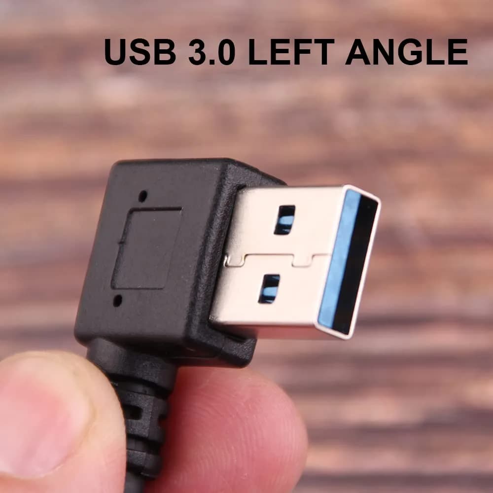 Oxsubor USB C 90 Degree Right Angle Cable Extension USB 3.0 Type c Cable Left Angle Male (25cm / 9.8in, Black, 2-Pack) - view 4
