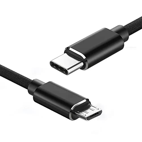 Muuqi Micro USB to USB-C Cable 1m (3.3ft) Black | USB 2.0 Type C to Micro B 5 Pin Charging Cord thumbnail 1