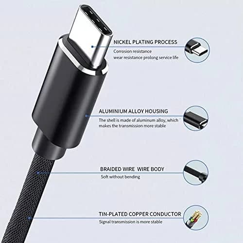 Muuqi Micro USB to USB-C Cable 1m (3.3ft) Black | USB 2.0 Type C to Micro B 5 Pin Charging Cord thumbnail 3
