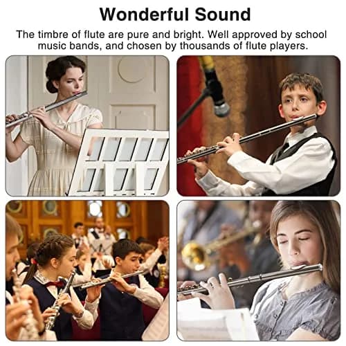 POGOLAB Closed Hole C 16 Keys Flute for Student Beginners | Nickel Plated, Easy to Play, with Accessories thumbnail 6