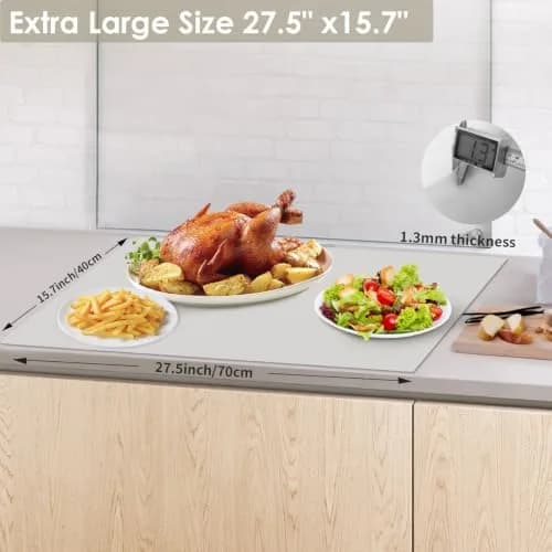 QPIX DIGITAL Extra Large Silicone Table Mat 70cm x 50cm | Food-Grade BPA-Free Protector thumbnail 7