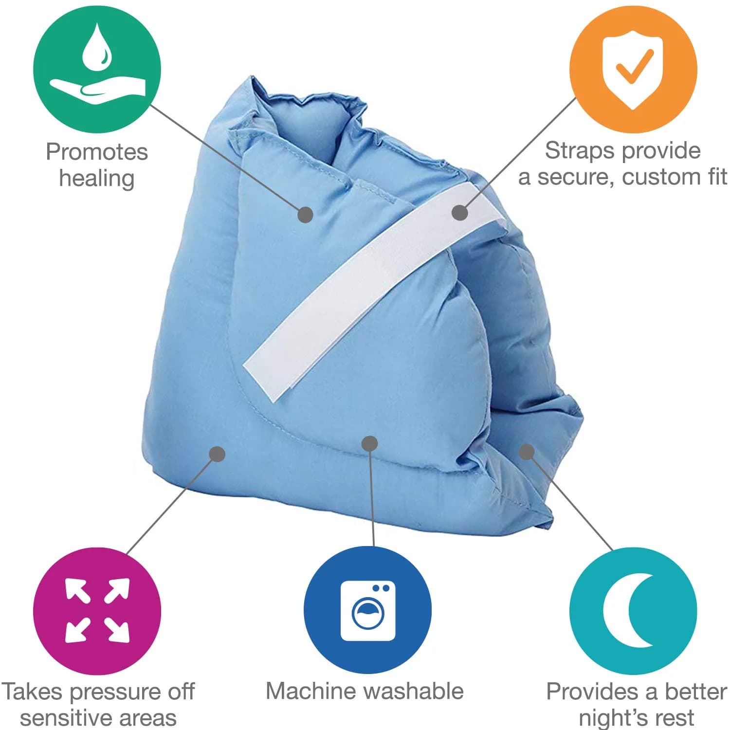 DMI Heel Cushion Protector Pillow Set of 24 (48 Count Total) | FDA Approved, Doctor Recommended, Adjustable Fit - view 2
