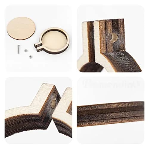 Framendino Mini Embroidery Hoop Wood Ring 4.8 cm (1.9"x1.6") | DIY Pendant Frame Craft Set of 10 thumbnail 7