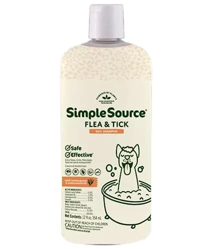 SimpleSource Flea & Tick Shampoo for Dogs 12oz | Plant-Powered Flea & Tick Control thumbnail 1