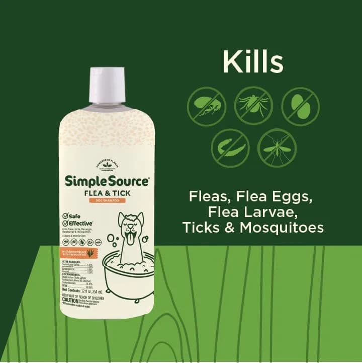 SimpleSource Flea & Tick Shampoo for Dogs 12oz | Plant-Powered Flea & Tick Control thumbnail 6