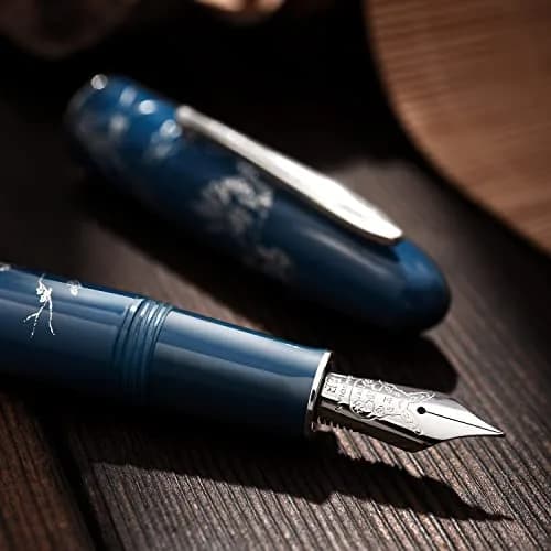 HONG DIAN N23 Blue Rabbit Fountain Pen Extra Fine Nib 0.4mm | Smooth Writing Instrument thumbnail 4