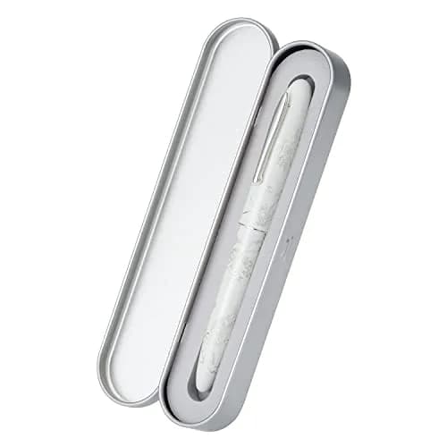 HONG DIAN N23 White Rabbit Fountain Pen, Long Blade Medium Nib Silver Trim, Metal Body, 141mm (5.55 inches) | Smooth Writing Instrument for Students & Professionals thumbnail 3